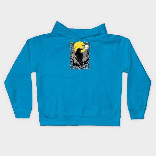 Quote the Raven: Nevermind. Kids Hoodie by PalmGallery